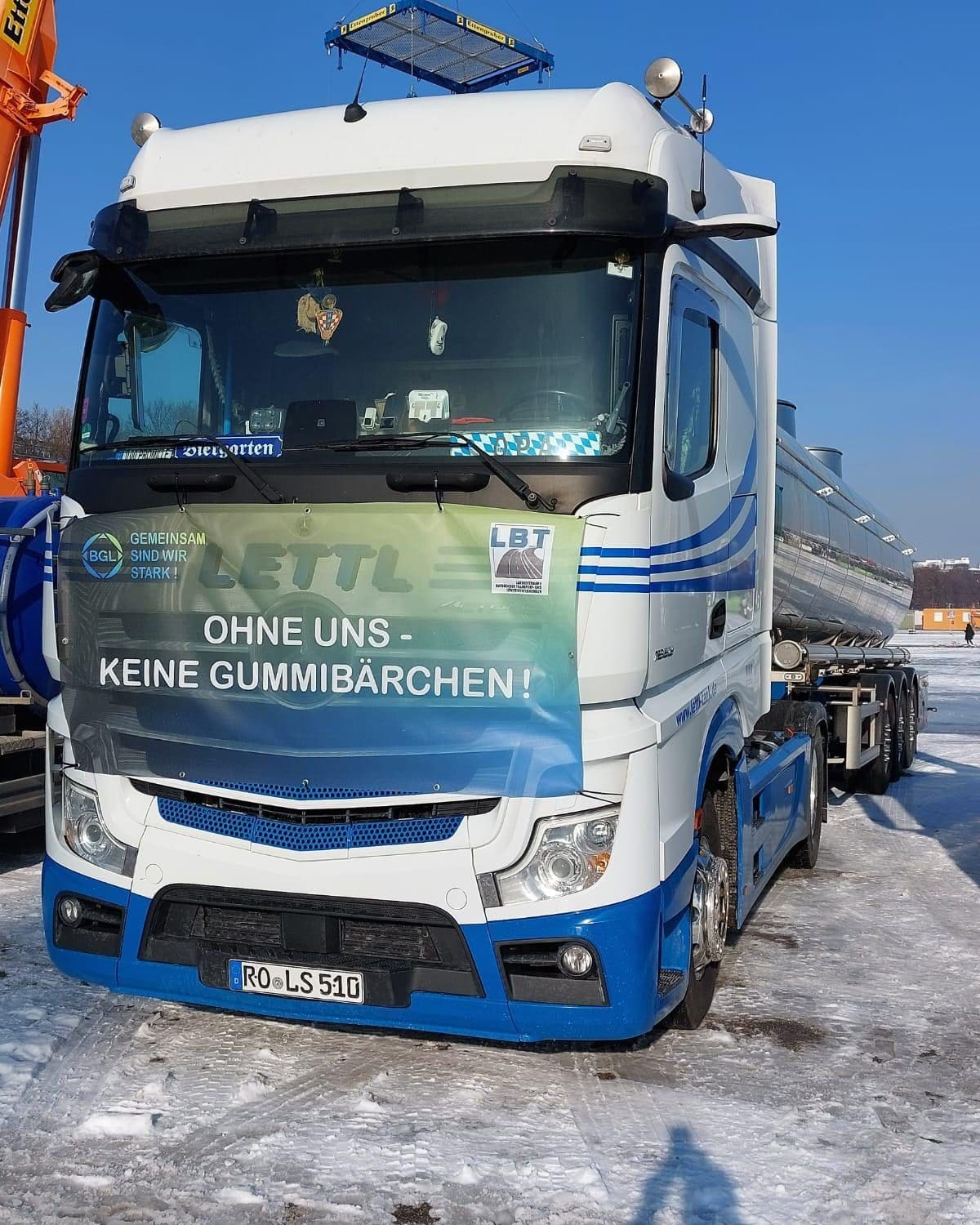 LKW-Protestaktion in München – Lettl war dabei